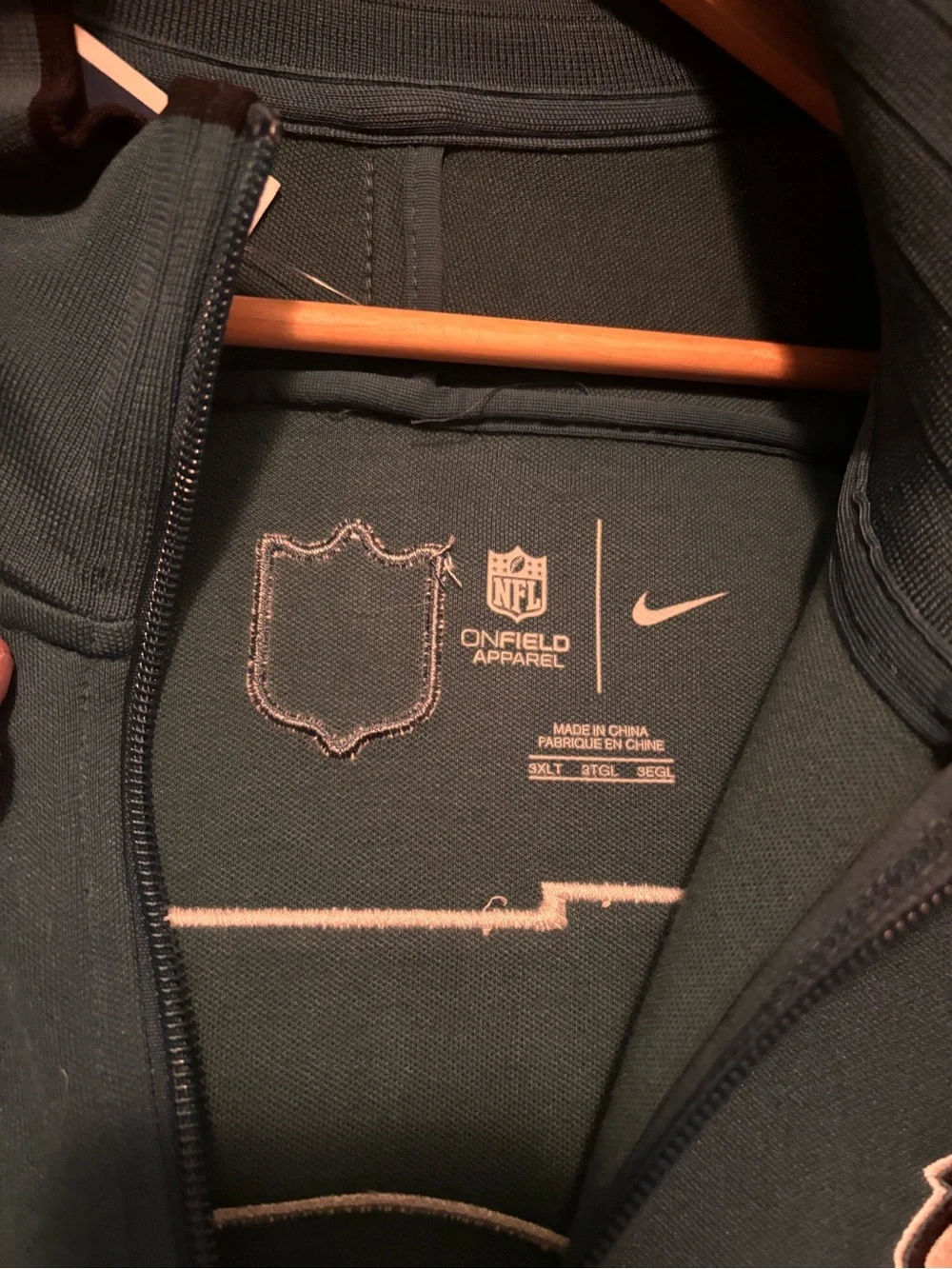 NFL Dark Green Nike On-Field Zip Jacket